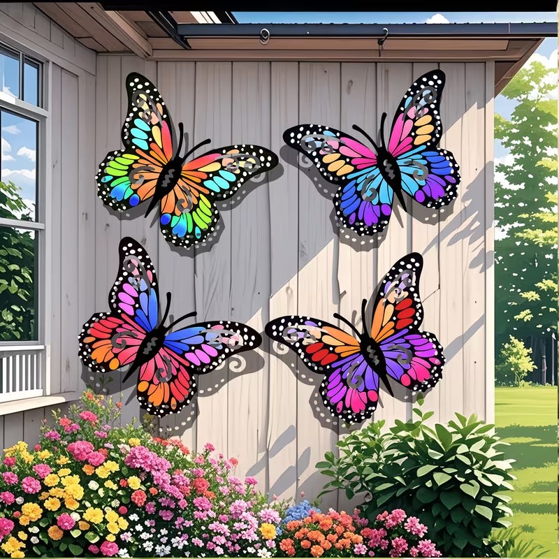 4pcs Colorful metal butterfly  - огляд і ціна Bonsai Garden Ornaments