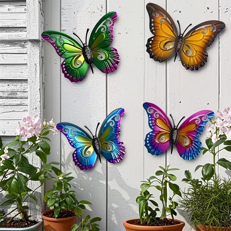 4pcs Colorful Metal butterfly  - огляд і ціна Bonsai Garden Ornaments