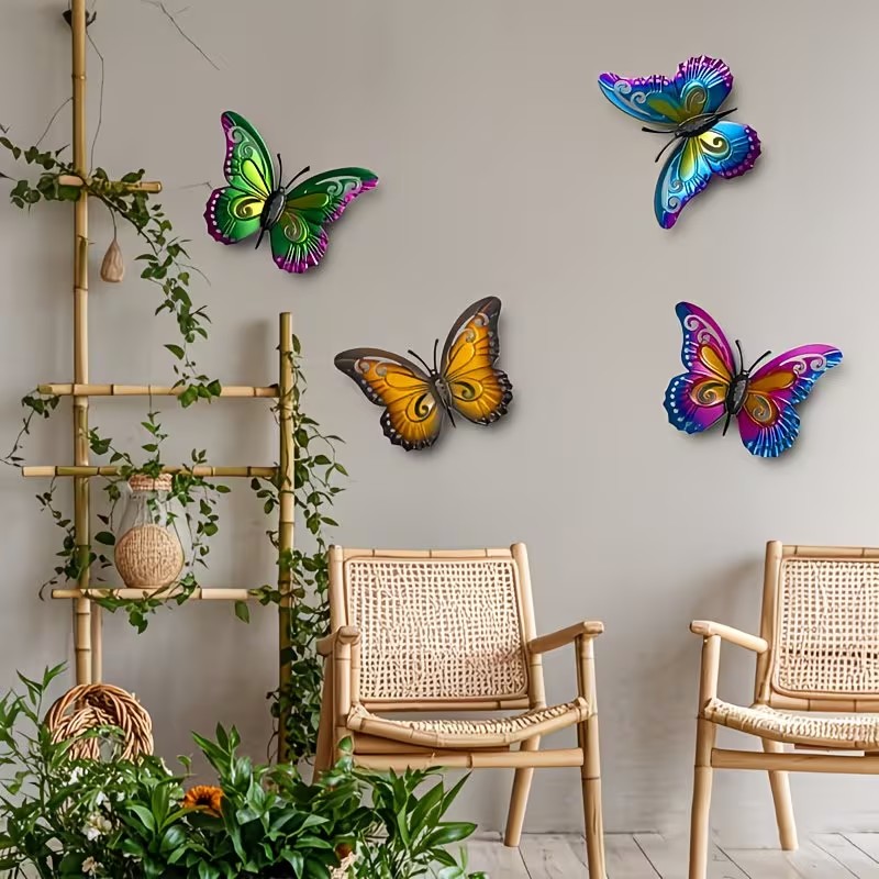 4pcs Colorful Metal butterfly  - огляд і ціна Bonsai Garden Ornaments