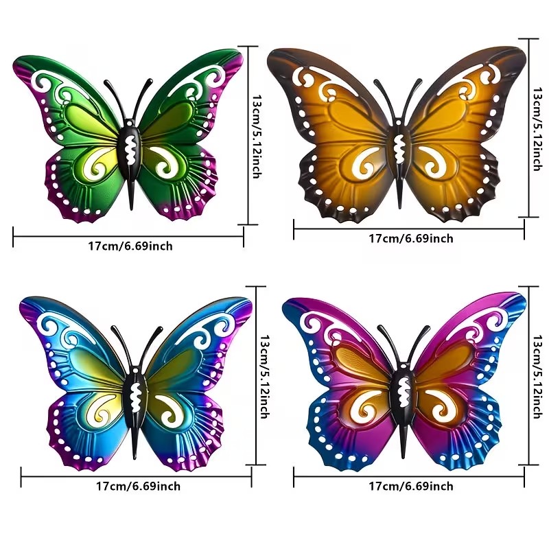 4pcs Colorful Metal butterfly  - огляд і ціна Bonsai Garden Ornaments