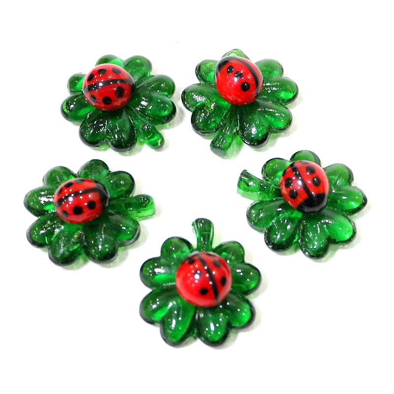 5pcs Green Mini Glass Four-Lea - огляд і ціна Bonsai Garden Table