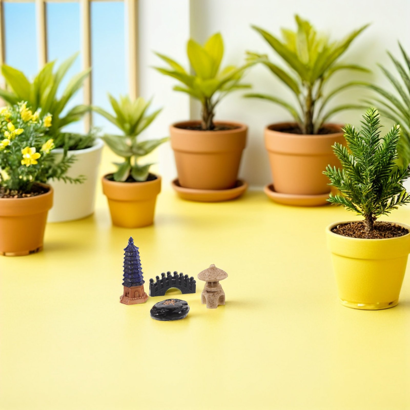4Pcs Mini Japanese Pagoda Stat - огляд і ціна Bonsai Garden Desk
