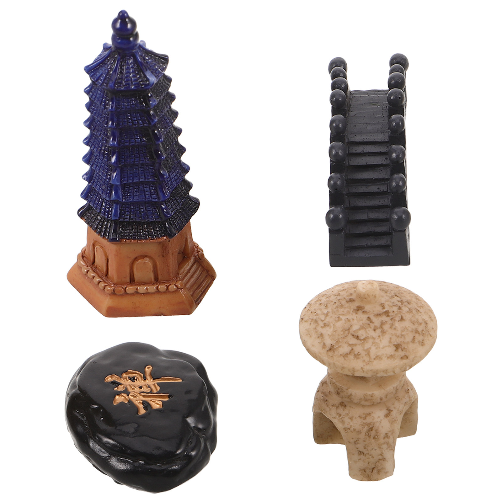 4Pcs Mini Japanese Pagoda Stat - огляд і ціна Bonsai Garden Desk