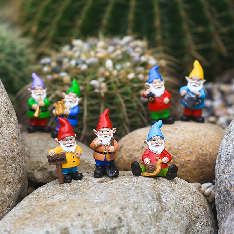 7Pcs/Set Miniature Funny Gnome - огляд і ціна Bonsai Garden Desk