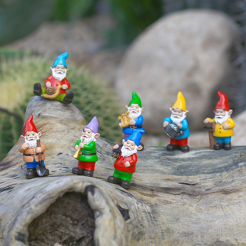 7Pcs/Set Miniature Funny Gnome - огляд і ціна Bonsai Garden Desk