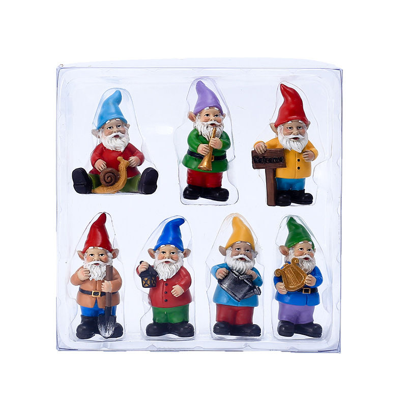 7Pcs/Set Miniature Funny Gnome - огляд і ціна Bonsai Garden Desk