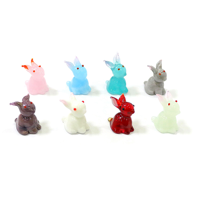 2pcs Mini Glass Bunny Figurine - огляд і ціна Bonsai Garden Table