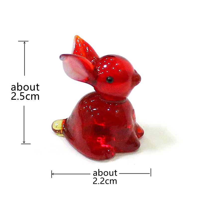 2pcs Mini Glass Bunny Figurine - огляд і ціна Bonsai Garden Table