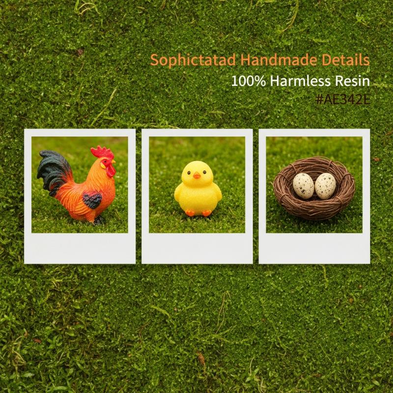 4/5PCS Mini Resin Chicken Fami - огляд і ціна Bonsai Garden Desk