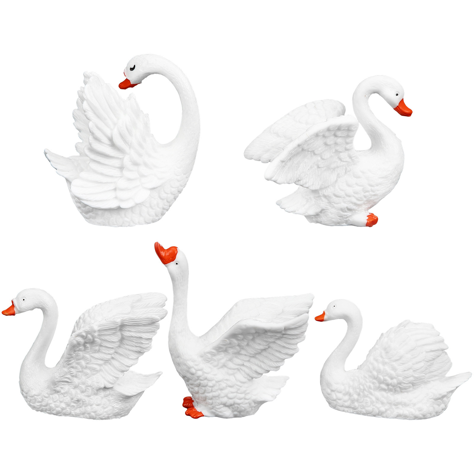 5Pcs Tiny Swan Ornaments Premi - огляд і ціна Bonsai Garden Desk