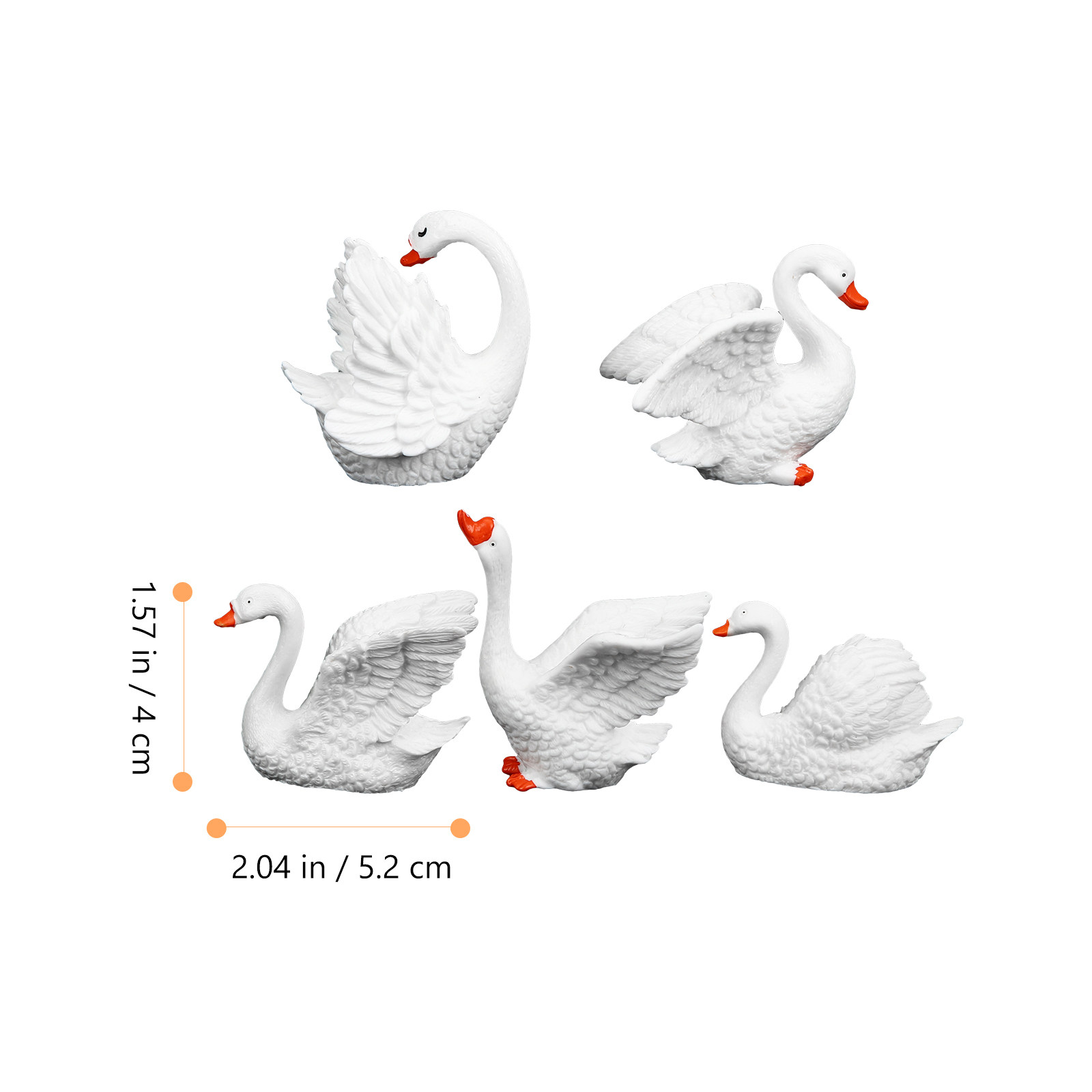 5Pcs Tiny Swan Ornaments Premi - огляд і ціна Bonsai Garden Desk