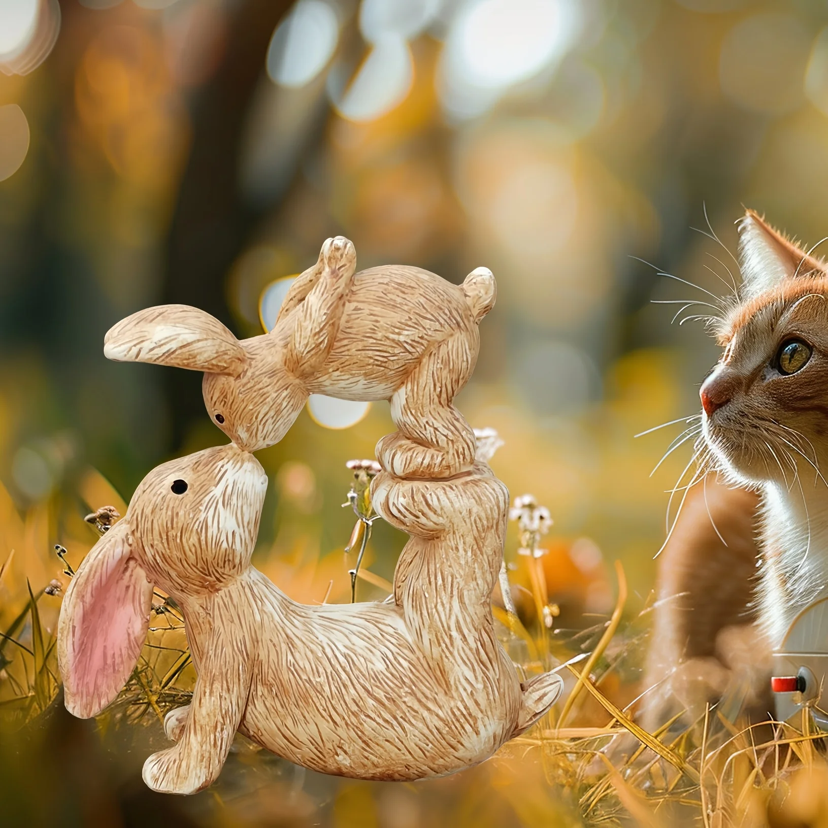 Garden Resin Kissing Bunny Sta - огляд і ціна Bonsai Garden Desk